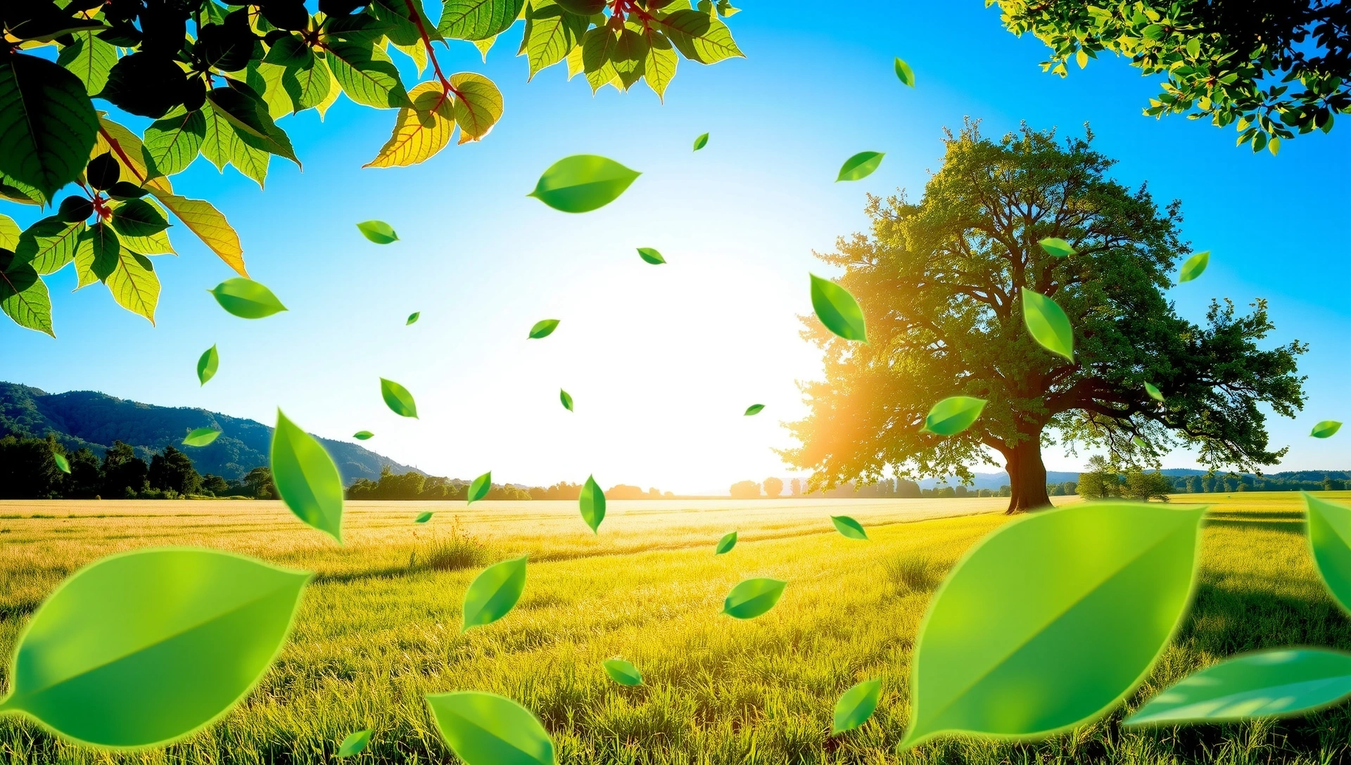 Paysage serein avec des éléments naturels et des vitamines