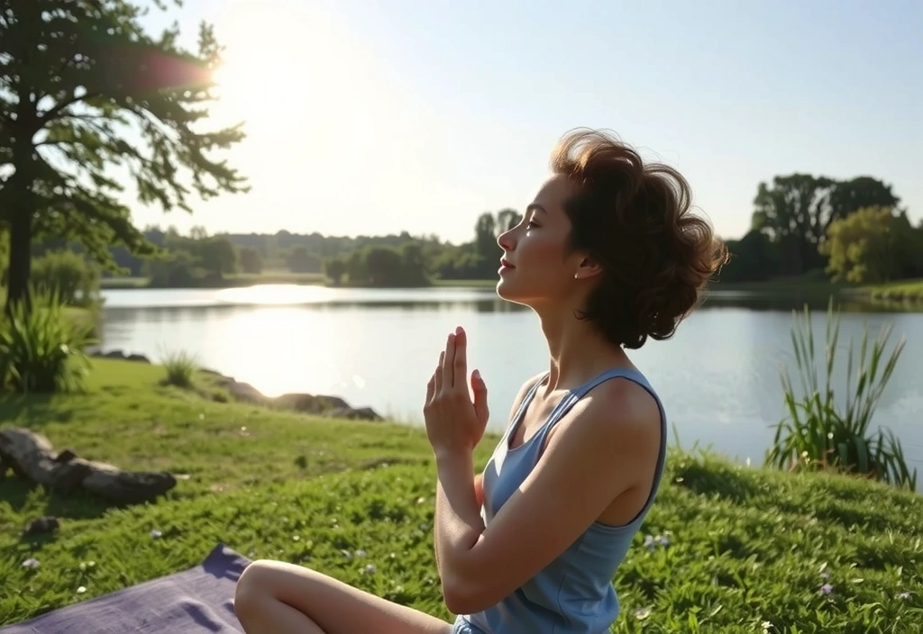 Personne pratiquant le yoga dans un environnement paisible, symbolisant la santé et le bien-être