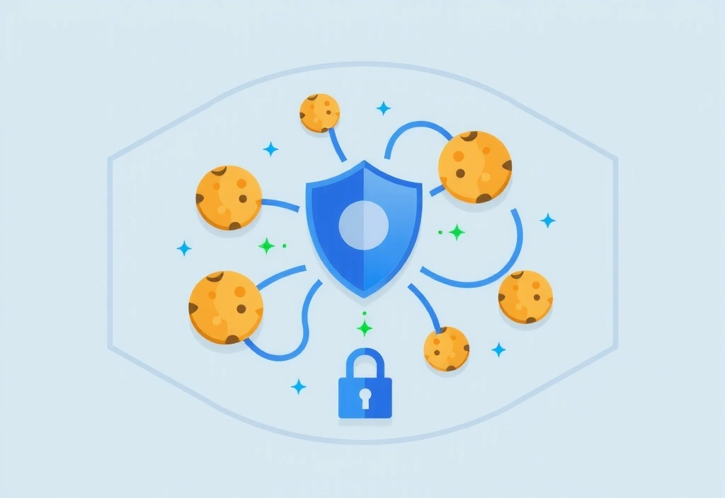 Illustration de cookies numériques et de protection des données